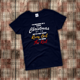 Christmas Shirts/ Wine Lovers Funny T-Shirts/ Dreaming Of A White Christmas Winter Holiday Party Top Christmas Gift
