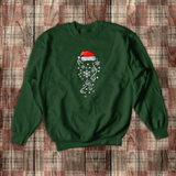 Christmas Sweatshirt/ Santa With Snowflakes Beard Shirt/ Metallic Silver And Red Holiday Fleece Sweater