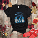 Christmas Shirts/ Chillin With My Gnomies Winter Blue Sweater Gnome Trio Pajama T shirts