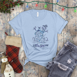 Christmas Shirts/ Blue Victorian Snowman Let It Snow Winter Holiday T shirts