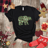 Christmas Bear Shirts/ Emerald Green Bear And Pinecones Winter Holiday T shirts