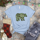 Christmas Bear Shirts/ Emerald Green Bear And Pinecones Winter Holiday T shirts