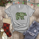 Christmas Bear Shirts/ Emerald Green Bear And Pinecones Winter Holiday T shirts