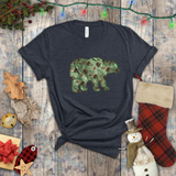 Christmas Bear Shirts/ Emerald Green Bear And Pinecones Winter Holiday T shirts