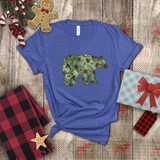 Christmas Bear Shirts/ Emerald Green Bear And Pinecones Winter Holiday T shirts