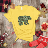 Christmas Bear Shirts/ Emerald Green Bear And Pinecones Winter Holiday T shirts