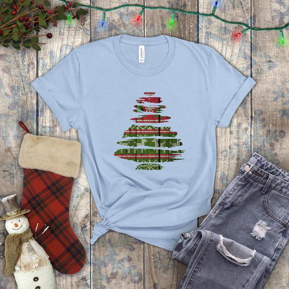 Christmas Shirts/ Ugly Sweater Pattern Brushstroke Washi Tape Tree Winter Holiday T shirts