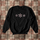 Christmas Snow Sweatshirt/ Glitter Bling Silver Snowflakes Shirt/ Winter Snow Holiday Fleece Sweater