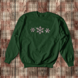 Christmas Snow Sweatshirt/ Glitter Bling Silver Snowflakes Shirt/ Winter Snow Holiday Fleece Sweater