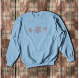 Christmas Snow Sweatshirt/ Glitter Bling Silver Snowflakes Shirt/ Winter Snow Holiday Fleece Sweater