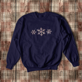 Christmas Snow Sweatshirt/ Glitter Bling Silver Snowflakes Shirt/ Winter Snow Holiday Fleece Sweater