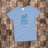Christmas Shirts/ Let It Snow T-Shirts/ Metallic Blue Snowman Winter Snowflakes Holiday Party Top Christmas Gift
