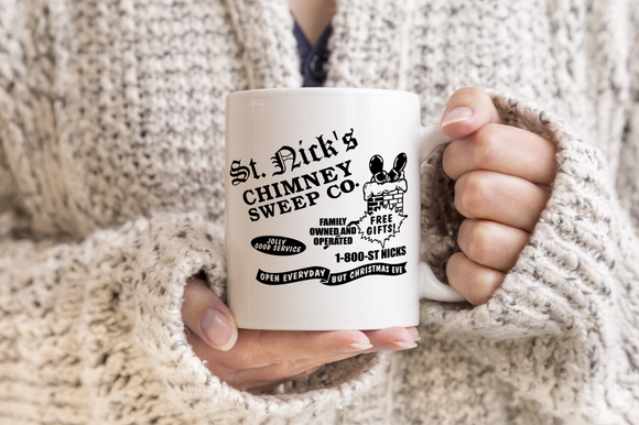 St. Nick’s Christmas Mug/ Old Fashioned Santa Chimney Advertisement Winter Holiday Coffee Mug