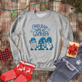 Christmas Sweatshirt/ Chillin With My Gnomies Winter Blue Sweater Gnome Trio Pajama Winter Fleece Sweater