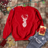 Rose Gold Deer Head Sweatshirt/ Metallic Rose Gold Buck Christmas Sweatshirt/ Women’s Winter Holiday Deer Fleece Sweater