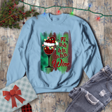 Christmas Wine Sweatshirt/ Carol Wine Lover Holiday Drinking Plaid Fa La La La Holiday Fleece Sweater