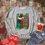 Christmas Wine Sweatshirt/ Carol Wine Lover Holiday Drinking Plaid Fa La La La Holiday Fleece Sweater