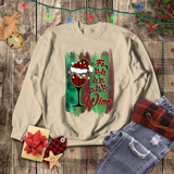 Christmas Wine Sweatshirt/ Carol Wine Lover Holiday Drinking Plaid Fa La La La Holiday Fleece Sweater