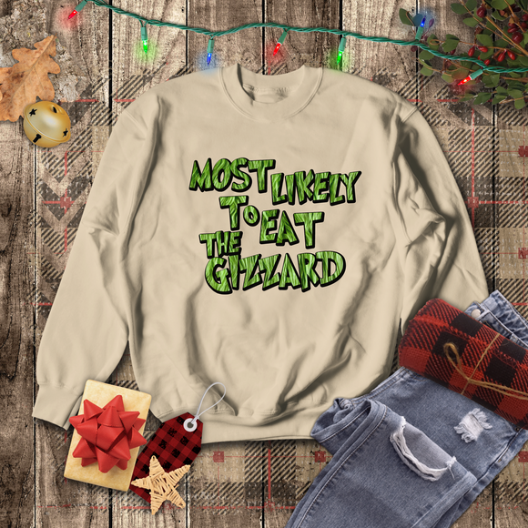 Christmas Sweatshirts/ Grinchy Most Likely To Eat The Gizzard Funny Group, Family Party Matching Fleece Sweaters