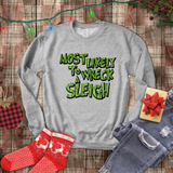 Christmas Sweatshirts/ Grinchy Most Likely To Wreck A Sleigh Funny Group, Family Party Matching Fleece Sweaters