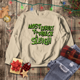 Christmas Sweatshirts/ Grinchy Most Likely To Wreck A Sleigh Funny Group, Family Party Matching Fleece Sweaters