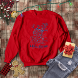 Christmas Sweatshirt/ Blue Victorian Snowman Let It Snow Winter Holiday Fleece Sweater