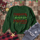Christmas Sweatshirt/ Movie Watching Marathon In Progress Marquee Letter Lights Pajama Winter Holiday Fleece Sweater