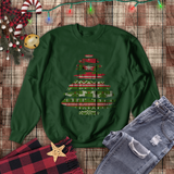 Christmas Sweatshirt/ Ugly Sweater Pattern Brushstroke Washi Tape Tree Pajama Winter Holiday Fleece Sweater