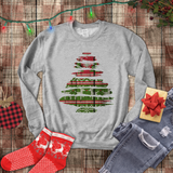 Christmas Sweatshirt/ Ugly Sweater Pattern Brushstroke Washi Tape Tree Pajama Winter Holiday Fleece Sweater