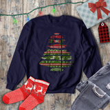 Christmas Sweatshirt/ Ugly Sweater Pattern Brushstroke Washi Tape Tree Pajama Winter Holiday Fleece Sweater