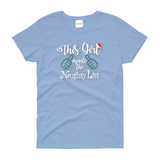 Christmas Shirts/ Naughty List T-Shirts/ This Girl Made The Naughty List Funny Winter Holiday Party Top Christmas Gift