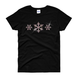 Christmas Shirts/ Snow T-Shirts/ Glitter Bling Silver Snowflake Winter Holiday Party Top Christmas Gift