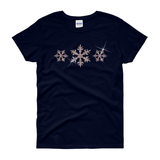 Christmas Shirts/ Snow T-Shirts/ Glitter Bling Silver Snowflake Winter Holiday Party Top Christmas Gift