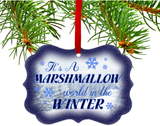 Christmas Marshmallow World Ornament/ It’s A Marshmallow World In The Winter Holiday Ornament/ Christmas Gift Tag