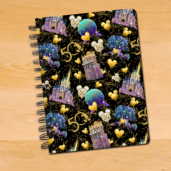 Disney 50th Anniversary Journal/ Disney World Parks Vacation 50 Magical Years Notebook/ Diary Gift