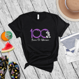 Disney 100 Anniversary Shirts/ Mickey Mouse 100 Metallic Purple And Platinum Silver Years Of Wonder Vacation T-Shirts