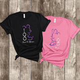 Disney 100th Anniversary Matching Shirts/ Mickey Minnie Purple Metallic Platinum Silver Years Of Wonder T-Shirts