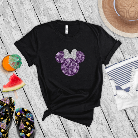 Disney 100 Anniversary Shirts/ Minnie Platinum Silver Glitter Bow Purple Years Of Wonder Mickey, Stitch, Winnie The Pooh, Simba T-Shirts