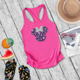 Disney 100 Anniversary Tanks/ Minnie Platinum Silver Glitter Bow Purple Years Of Wonder Mickey, Stitch, Tinkerbell Tank Top