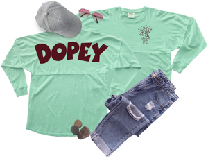 Disney Dopey Jersey/ Seven Dwarfs Dopey Spirit Shirt/ Disney Vacation Oversized Jersey Top