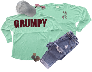 Disney Grumpy Jersey/ Seven Dwarfs Grumpy Spirit Shirt/ Disney Vacation Oversized Jersey Top