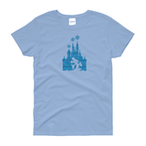 Disney Christmas Shirts/ Cinderella Castle T-Shirts/ Winter Blue Snowflakes Glitter Mickey Mouse Holiday Party Top Christmas Gift