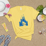 Disney Mickey Mouse Shirts/ Disney Cinderella Castle Aqua Blue Glitter T-Shirts