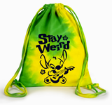 Disney Stitch Tie Dye Backpack/ Stay Weird Funny Ohana Stitch Playing Guitar Tie Dye Cinch Sack Bag