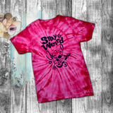 Disney Stitch Tie Dye Shirts/ Stay Weird Funny Ohana Stitch Playing Guitar Tie Dye Adult And Youth T-Shirts