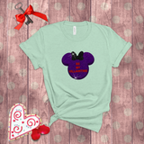Disney Villain Valentine Shirts/ Conversation Heart Candy Glitter Purple Be My Villaintine Minnie Mouse T-Shirts