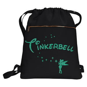 Disney Tinkerbell Backpack/ Glitter Green Tinkerbell Fairy Vacation Travel Park Bag Gift