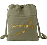 Disney Neverland Backpack/ Peter Pan Metallic Gold Vacation Travel Park Bag Gift