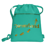 Disney Neverland Backpack/ Peter Pan Metallic Gold Vacation Travel Park Bag Gift