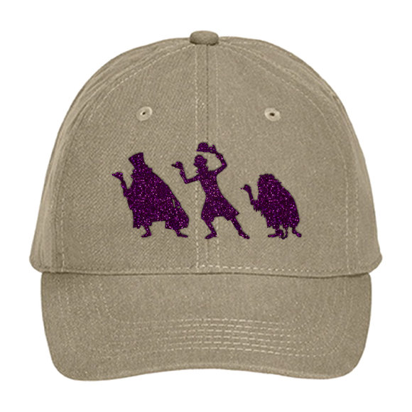 Disney Haunted Mansion Hat/ Hitchhiking Ghosts Glitter Purple Hat/ Disney Baseball Hat/ Disney Vacation Haunted Mansion Adjustable Cap